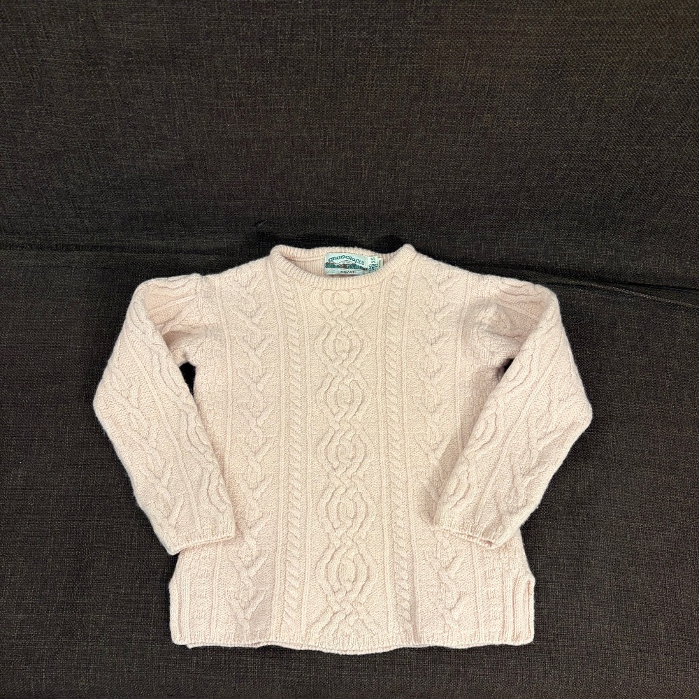 Aran Crafts 100% Merino Wool Knit Sweater Size XS Pink Thick and Warm - Picture 10 of 10